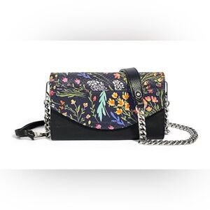 Aimee Kestenberg Delancey majestic black floral crossbody Wallet On a Chain‎ bag